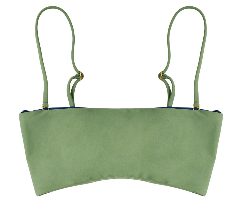 Bella Reversible Bandeau Bikini Top (Moss/Navy) - Lagoa Swimwear