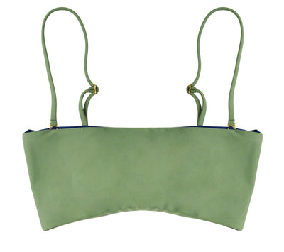 Bella Reversible Bandeau Bikini Top (Moss/Navy) - Lagoa Swimwear