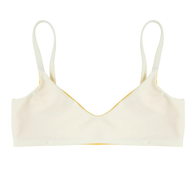 Grace Reversible Scoop Neck Bikini Top (Sun/Ivory) - Lagoa Swimwear