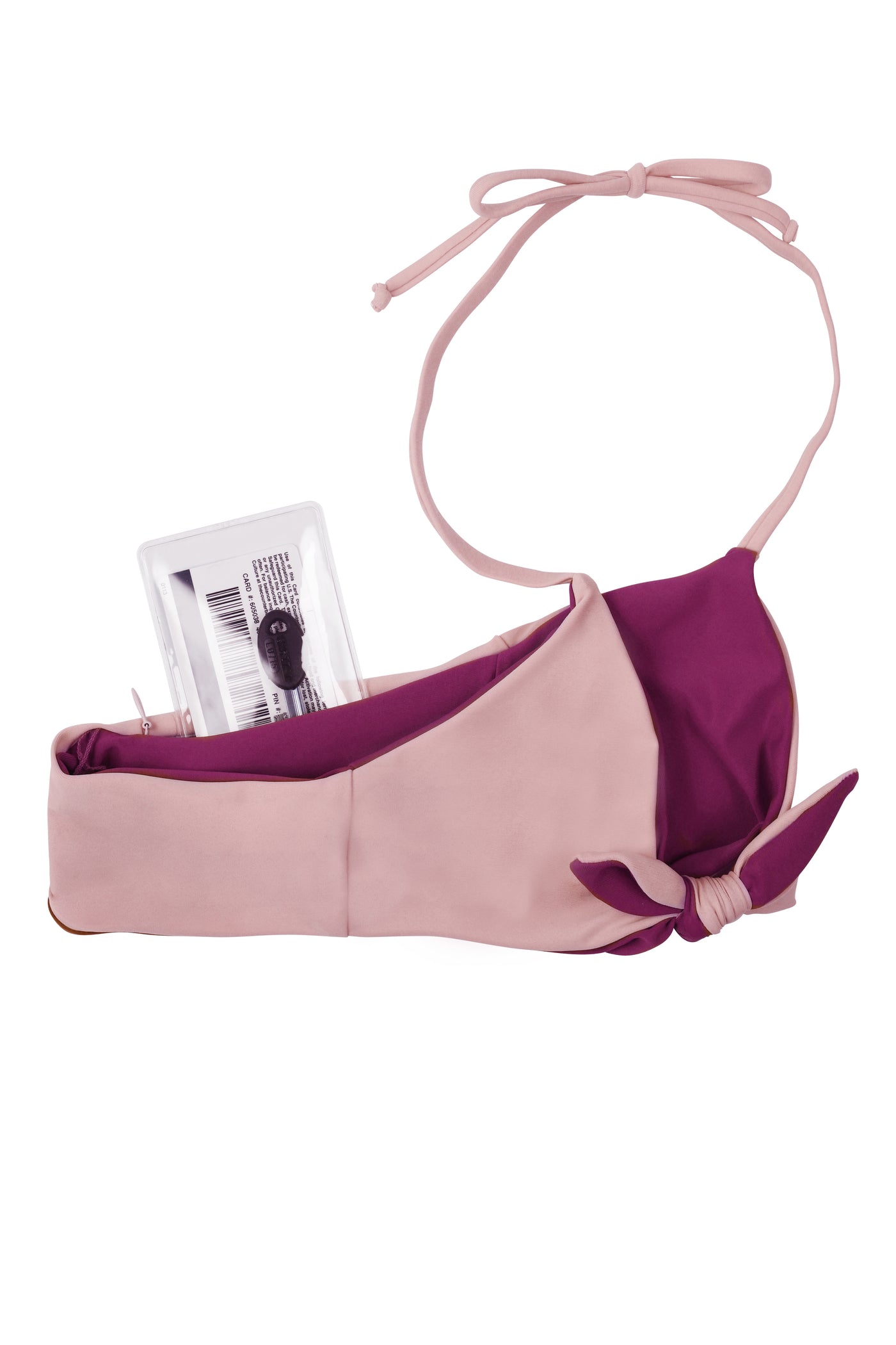 Zara Reversible Tie Front Bikini Top (Blush/Dark Berry) - Lagoa Swimwear