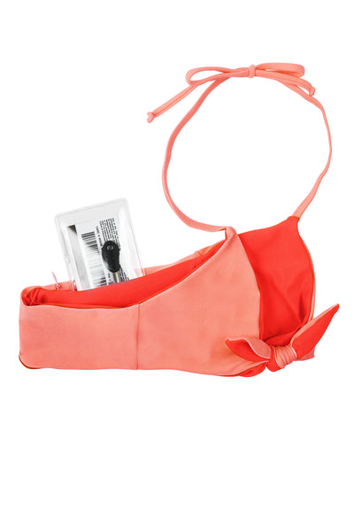 Zara Reversible Tie Front Bikini Top (Coral/Rose) - Lagoa Swimwear