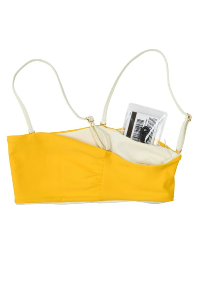 Bella Reversible Bandeau Bikini Top (Sun/Ivory) - Lagoa Swimwear