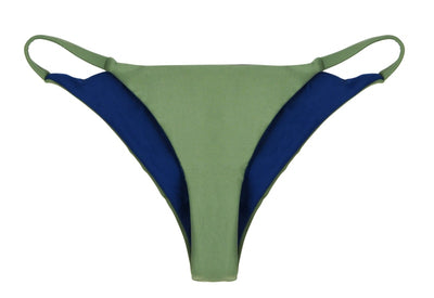 Layla Reversible Cheeky Bikini Bottom (Moss/Navy) - Lagoa Swimwear