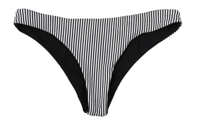 Gosia Reversible Cheeky Bikini Bottom (Stripe/Black) - Lagoa Swimwear