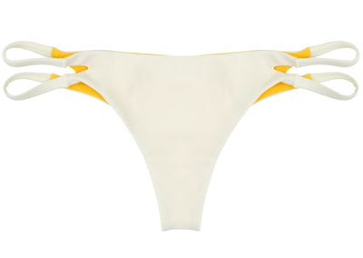 Olivia Reversible Skimpy Bikini Bottom (Sun/Ivory) - Lagoa Swimwear