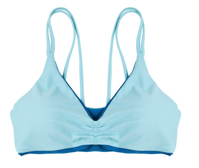 Gina Reversible Fixed Triangle Bikini Top (Aqua/Ocean) - Lagoa Swimwear