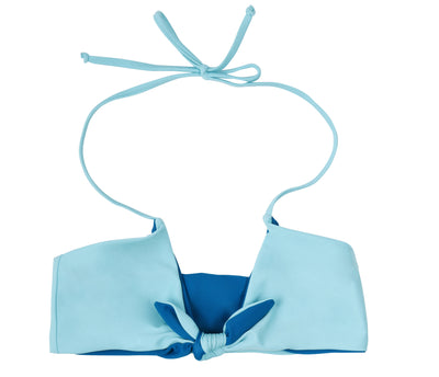Zara Reversible Tie Front Bikini Top (Aqua/Ocean) - Lagoa Swimwear