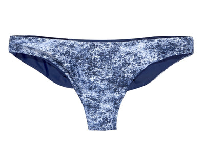 Bea Reversible Ruched Bikini Bottom (Denim/Navy) - Lagoa Swimwear