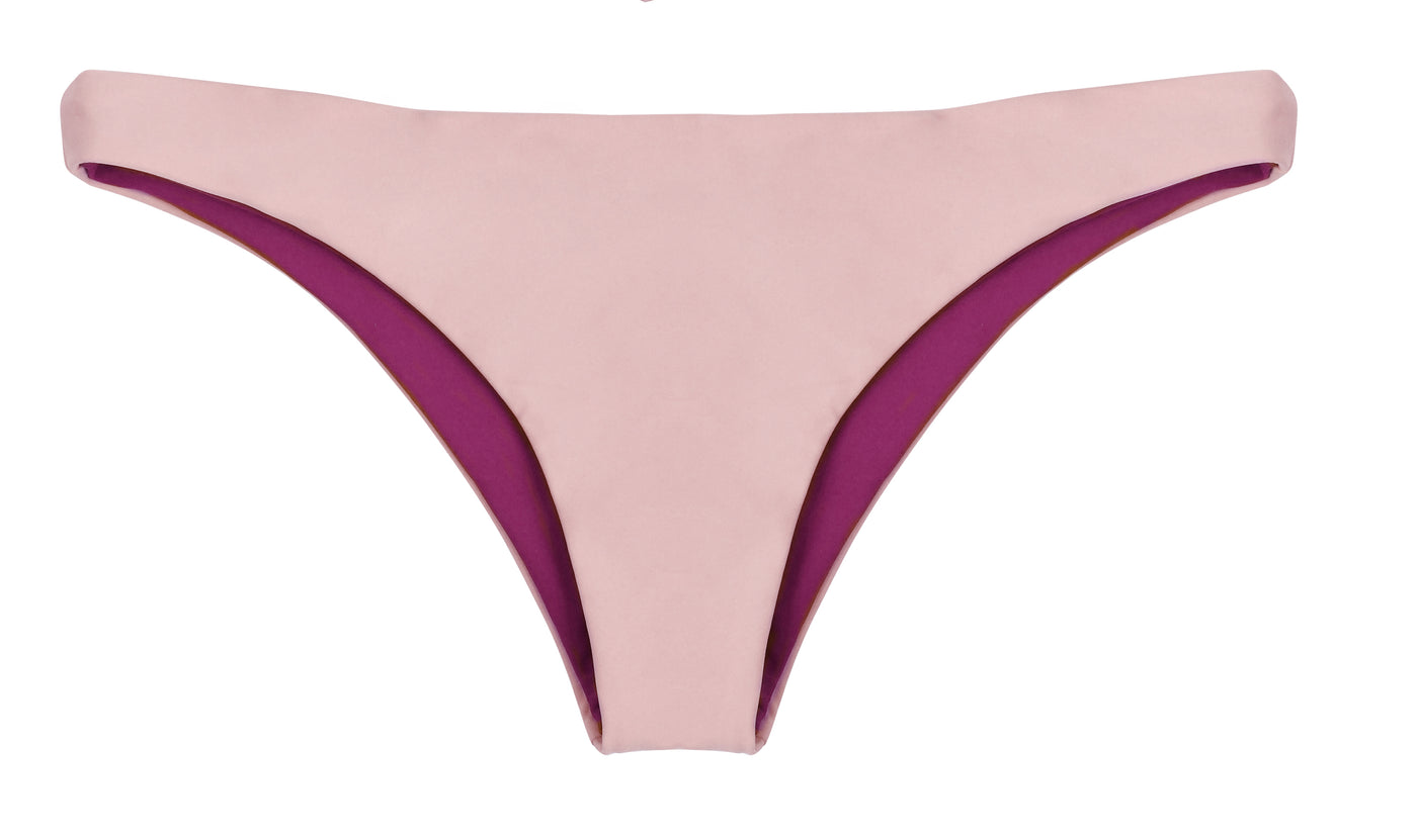 Bea Reversible Ruched Bikini Bottom (Blush/Dark Berry) - Lagoa Swimwear