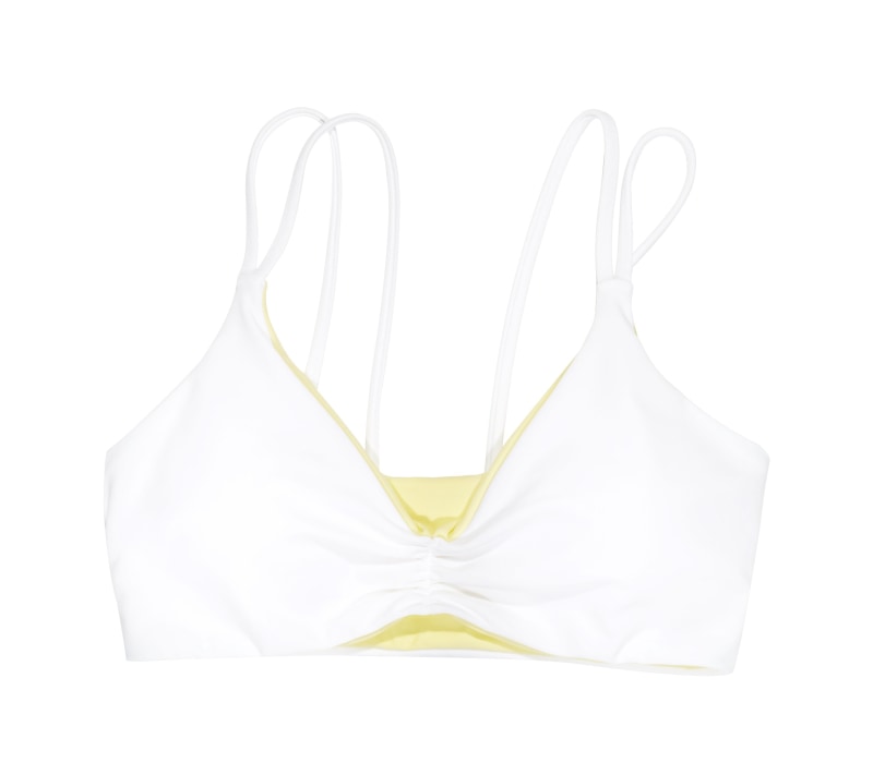 Gina Fixed Triangle Bikini Top (White) - Lagoa Swimwear