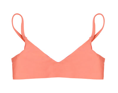 Grace Reversible Scoop Neck Bikini Top (Coral/Rose) - Lagoa Swimwear