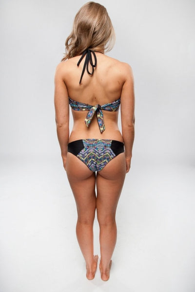 Mary Reversible Bralette Bikini Top (Print/Black) - Lagoa Swimwear
