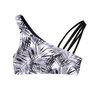 Nikki Reversible Bikini Crop Top (Leaf/Black) - Lagoa Swimwear